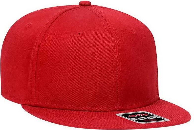 OTTO 125-1038 Superior Cotton Twill Flat Visor Snapback Pro Style Cap - Red - HIT a Double - 1