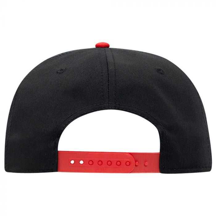 OTTO 125-1038 Superior Cotton Twill Flat Visor Snapback Pro Style Cap - Red Black Black - HIT a Double - 2