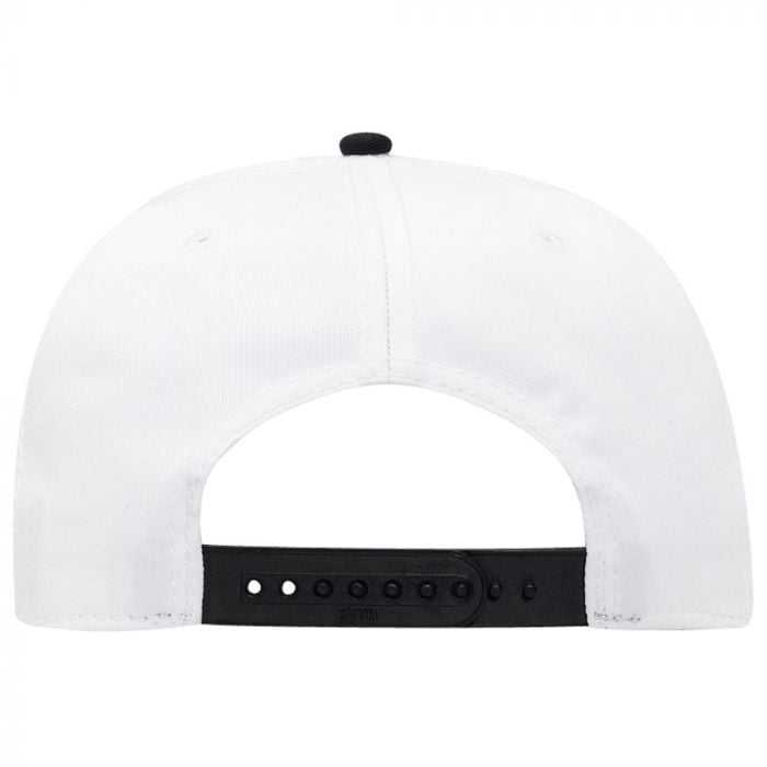 OTTO 125-1038 Superior Cotton Twill Flat Visor Snapback Pro Style Cap - Black White White - HIT a Double - 1