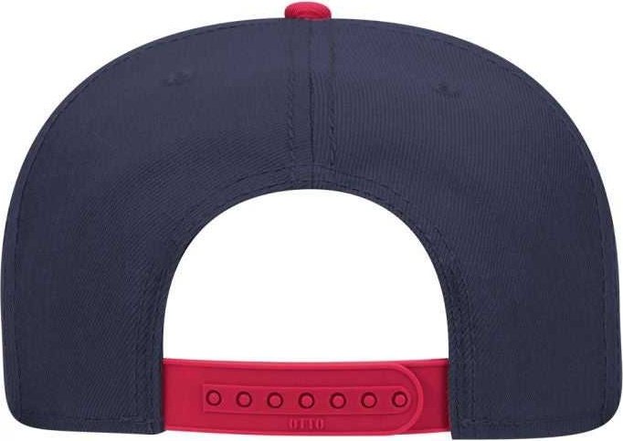 OTTO 125-978 Wool Blend Flat Visor Pro Style Snapback Cap - Red Navy Navy - HIT a Double - 2