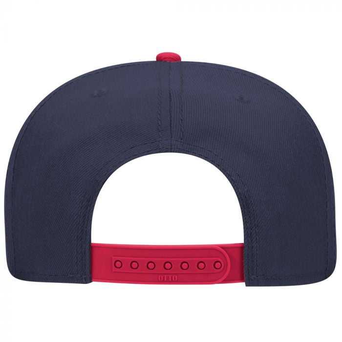 OTTO 125-978 Wool Blend Flat Visor Pro Style Snapback Cap - Red Navy Navy - HIT a Double - 1