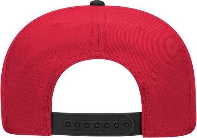 OTTO 125-978 Wool Blend Flat Visor Pro Style Snapback Cap - Black Red Red - HIT a Double - 2