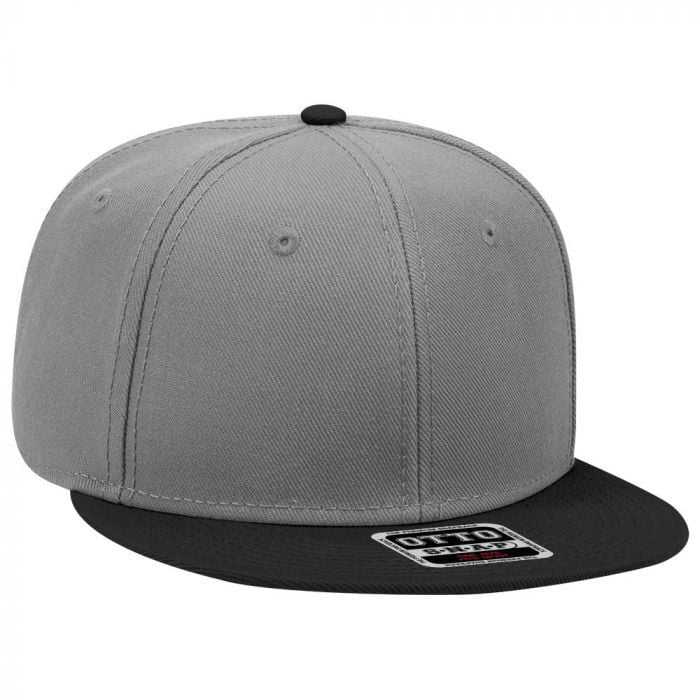 OTTO 125-978 Wool Blend Flat Visor Pro Style Snapback Cap - Black Gray Gray - HIT a Double - 1