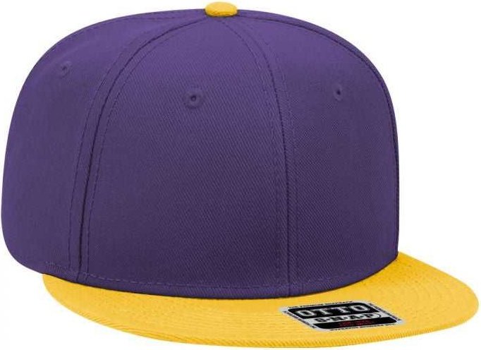 OTTO 125-978 Wool Blend Flat Visor Pro Style Snapback Cap - Gold Purple Purple - HIT a Double - 1
