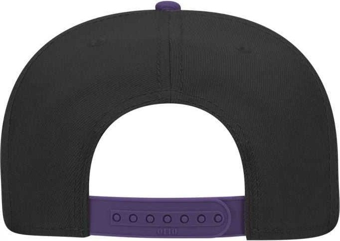 OTTO 125-978 Wool Blend Flat Visor Pro Style Snapback Cap - Purple Black Black - HIT a Double - 1