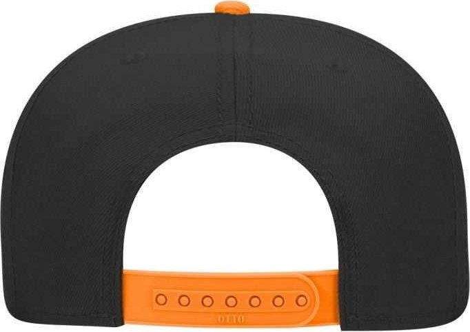 OTTO 125-978 Wool Blend Flat Visor Pro Style Snapback Cap - Orange Black Black - HIT a Double - 2