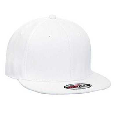 OTTO 13-1005 Stretchable Wool Blend Flat Visor Pro Style Cap - White - HIT a Double - 1