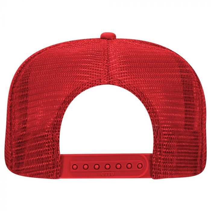 OTTO 132-1037 Polyester Foam Front Flat Visor High Crown Golf Style Mesh Back Cap - Red - HIT a Double - 2