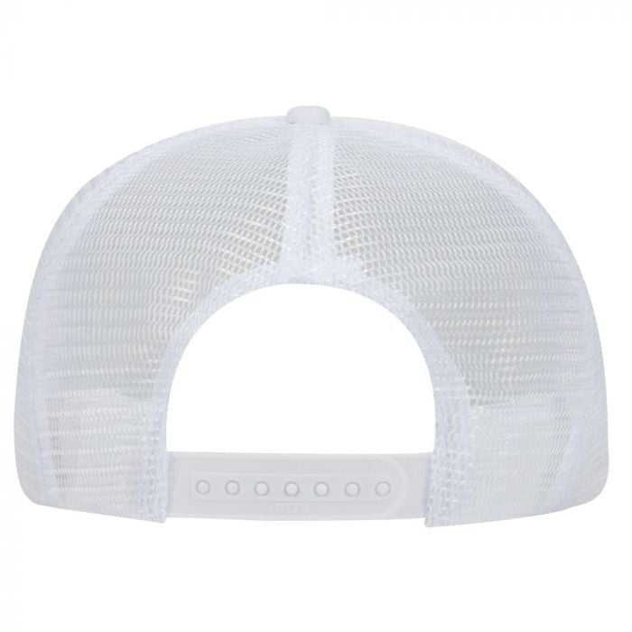 OTTO 132-1037 Polyester Foam Front Flat Visor High Crown Golf Style Mesh Back Cap - White - HIT a Double - 2