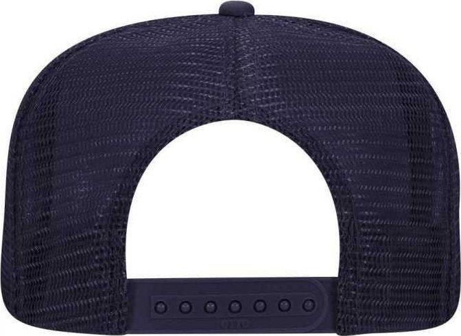 OTTO 132-1037 Polyester Foam Front Flat Visor High Crown Golf Style Mesh Back Cap - Navy White Navy - HIT a Double - 2
