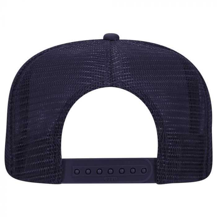 OTTO 132-1037 Polyester Foam Front Flat Visor High Crown Golf Style Mesh Back Cap - Navy White Navy - HIT a Double - 2