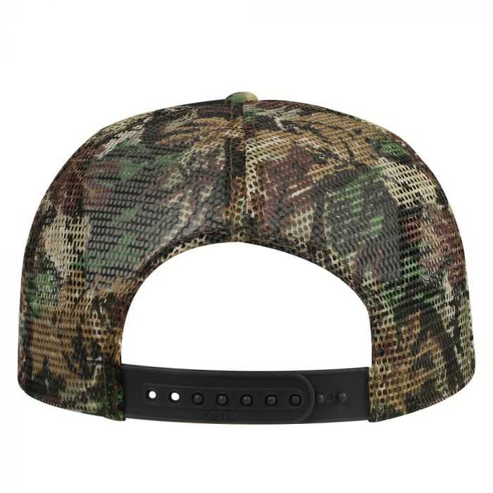 OTTO 132-1125 Otto Snap Camouflage 5 Panel High Crown Mesh Back Trucker Cap - Light Loden Brown Kelly Black - HIT a Double - 1