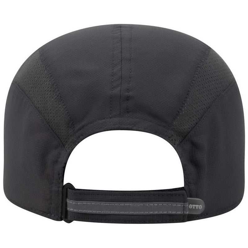 OTTO 133-1240 6 Panel Polyester Pongee with Mesh Inserts and Reflective Sandwich Visor Running Cap - Charcoal Gray - HIT a Double - 2
