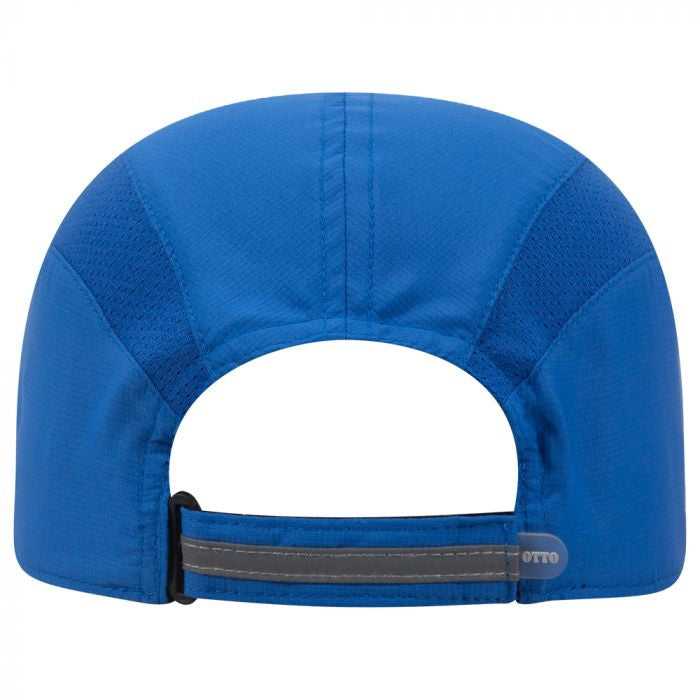 OTTO 133-1240 6 Panel Polyester Pongee with Mesh Inserts and Reflective Sandwich Visor Running Cap - Royal - HIT a Double - 2