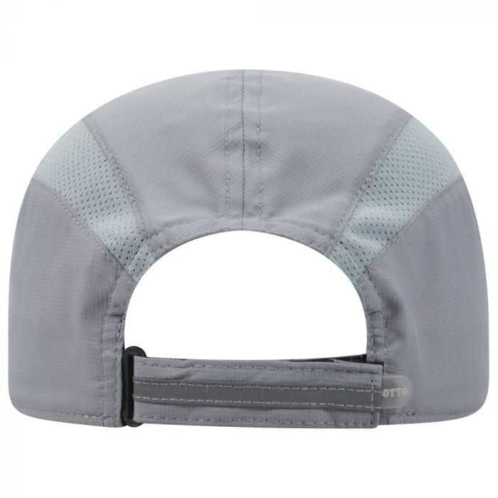 OTTO 133-1240 6 Panel Polyester Pongee with Mesh Inserts and Reflective Sandwich Visor Running Cap - Gray - HIT a Double - 2