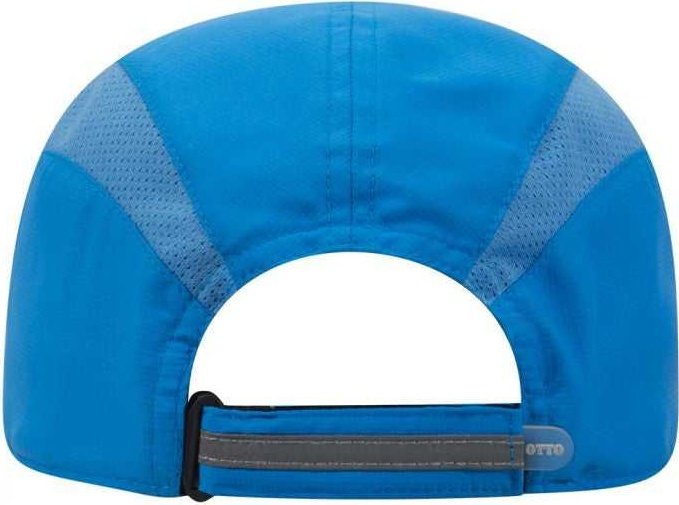 OTTO 133-1240 6 Panel Polyester Pongee with Mesh Inserts and Reflective Sandwich Visor Running Cap - Neon Blue - HIT a Double - 2