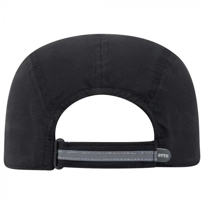 OTTO 133-1252 5 Panel Polyester Pongee Reflective Sandwich Visor Running Cap - Black - HIT a Double - 2