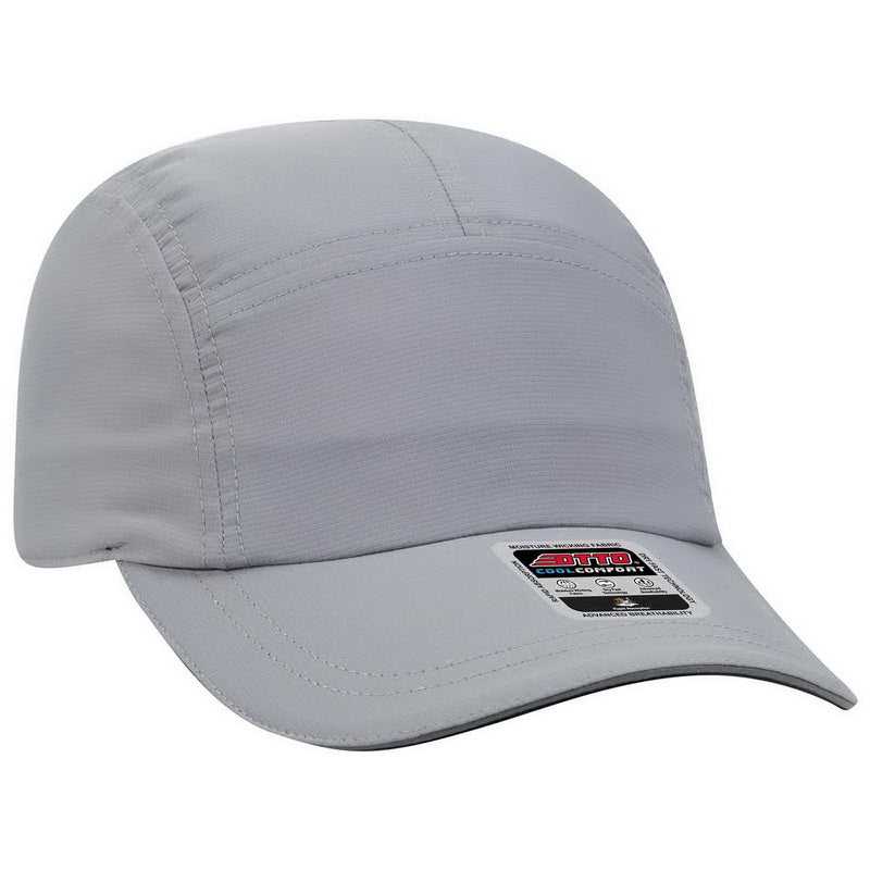 OTTO 133-1252 5 Panel Polyester Pongee Reflective Sandwich Visor Running Cap - Gray - HIT a Double - 1