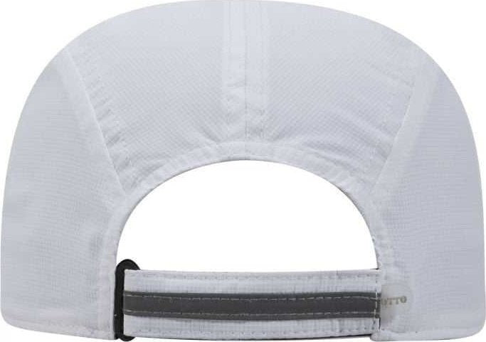OTTO 133-1252 5 Panel Polyester Pongee Reflective Sandwich Visor Running Cap - White - HIT a Double - 2