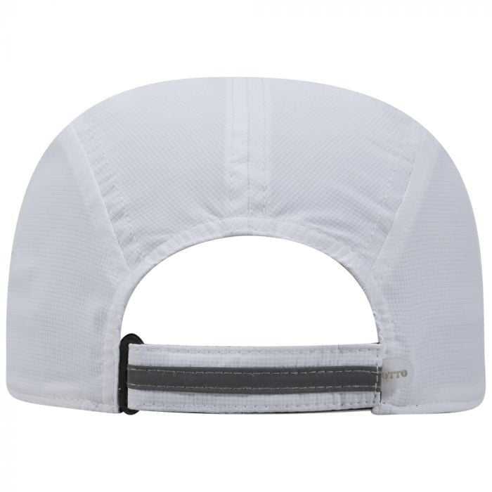 OTTO 133-1252 5 Panel Polyester Pongee Reflective Sandwich Visor Running Cap - White - HIT a Double - 2