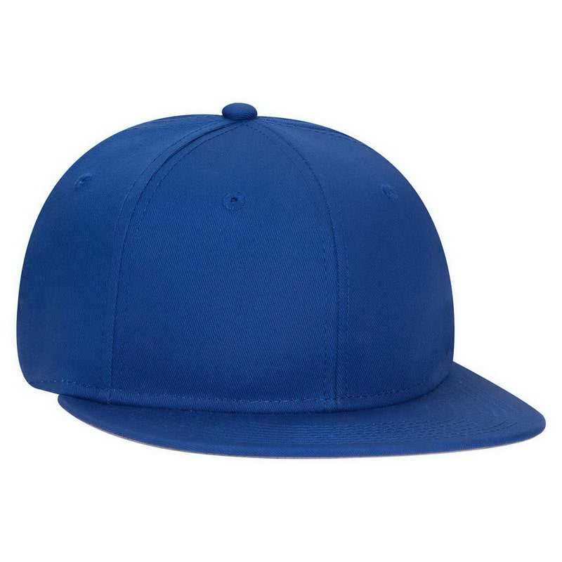 OTTO 145-1044 Superior Cotton Twill Round Flat Visor Youth 6 Panel Snapback Hat - Royal - HIT a Double - 1
