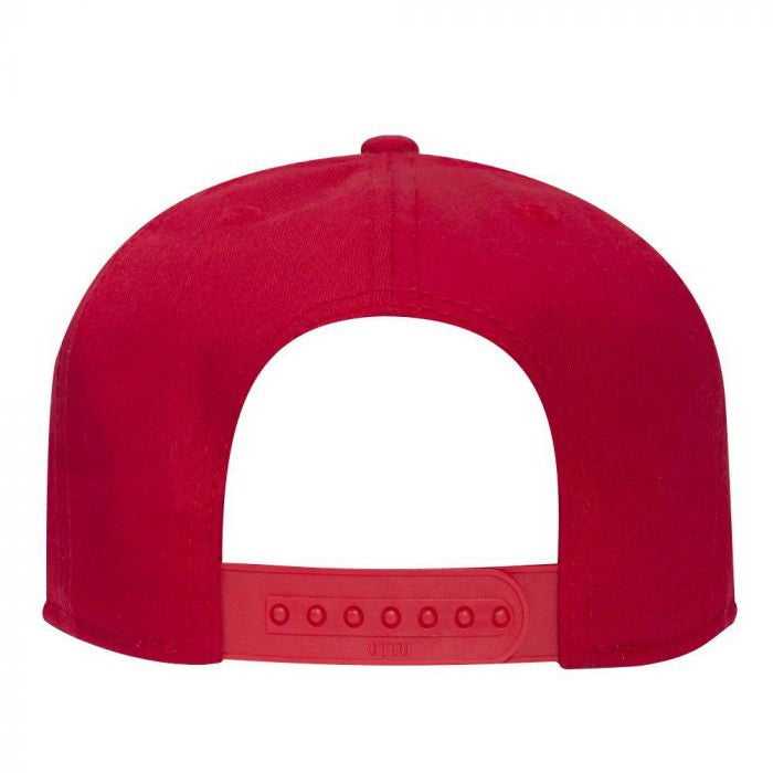 OTTO 145-1044 Superior Cotton Twill Round Flat Visor Youth 6 Panel Snapback Hat - Red - HIT a Double - 2