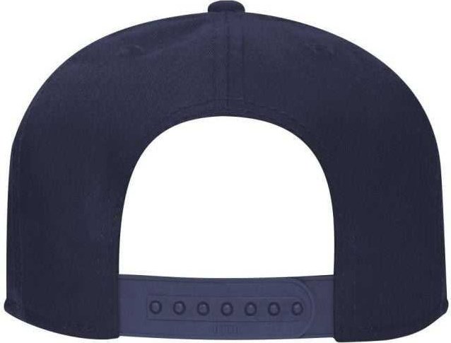 OTTO 145-1044 Superior Cotton Twill Round Flat Visor Youth 6 Panel Snapback Hat - Navy - HIT a Double - 2