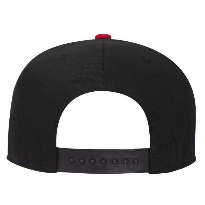 OTTO 145-1044 Superior Cotton Twill Round Flat Visor Youth 6 Panel Snapback Hat - Red Black Black - HIT a Double - 2