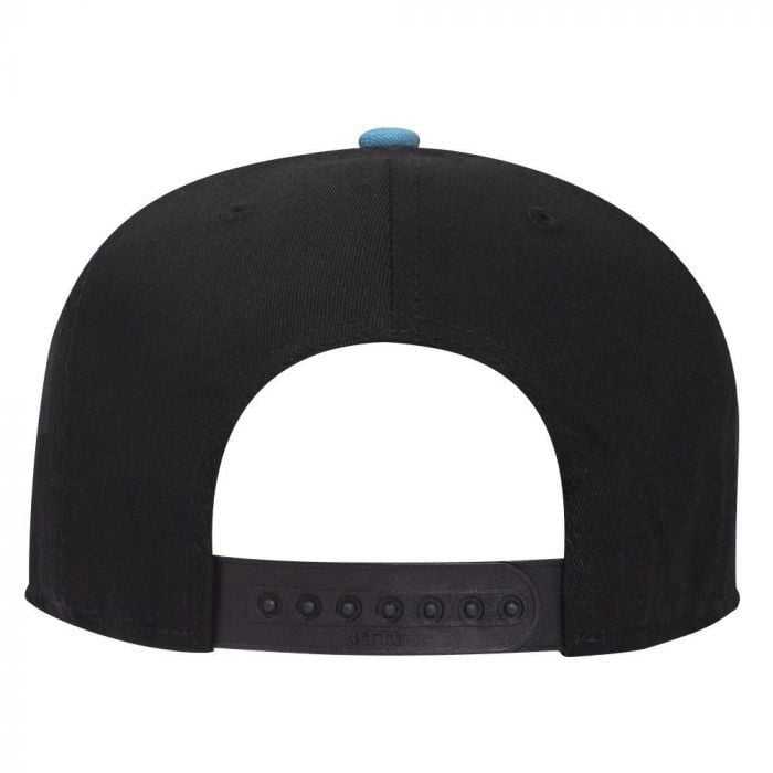 OTTO 145-1044 Superior Cotton Twill Round Flat Visor Youth 6 Panel Snapback Hat - Aqua Black Black - HIT a Double - 2