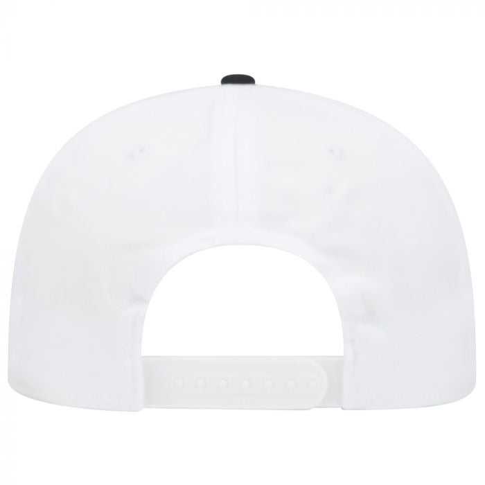 OTTO 148-1197 Snap 6 Panel Mid Profile Snapback Hat - Black White White - HIT a Double - 1
