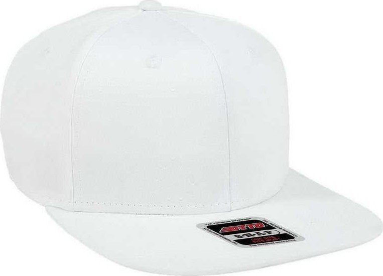 OTTO 148-1224 Snap 6 Panel Mid Profile Snapback Hat - White - HIT a Double - 1