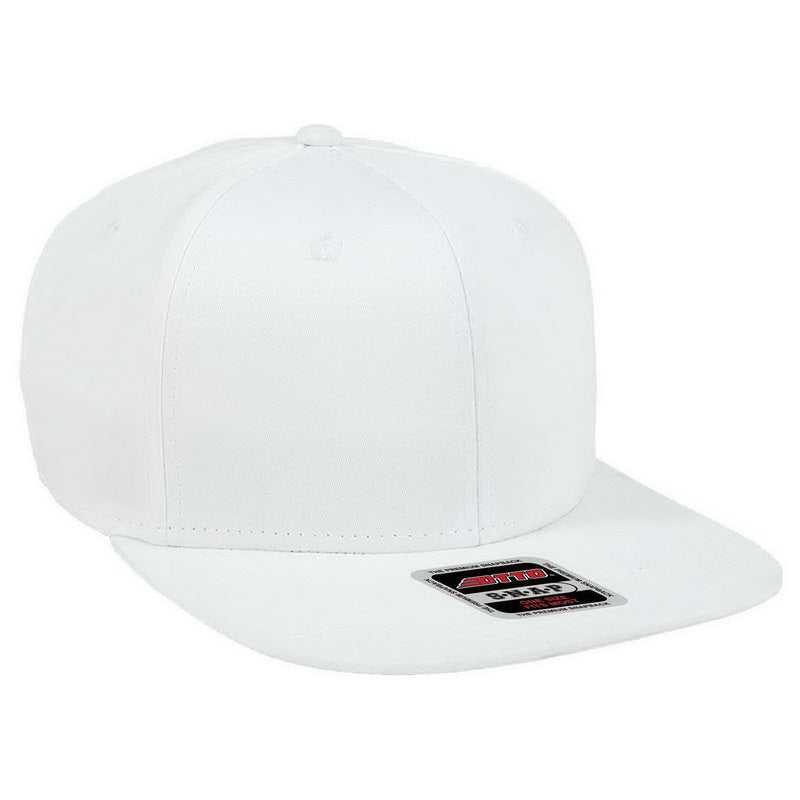 OTTO 148-1224 Snap 6 Panel Mid Profile Snapback Hat - White - HIT a Double - 1