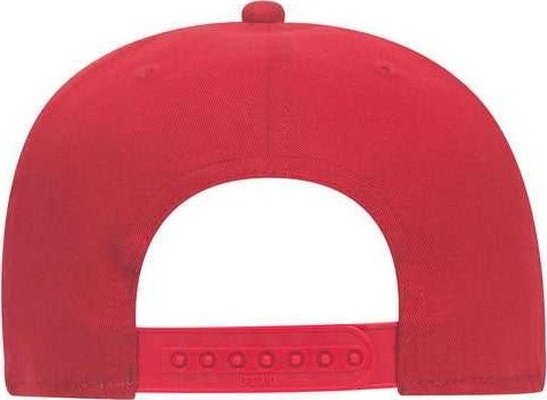 OTTO 148-1228 Ultra Fine Brushed Stretchable Superior Cotton Twill Square Flat Visor 6 Panel Pro Style Snapback Hat - Red - HIT a Double - 2