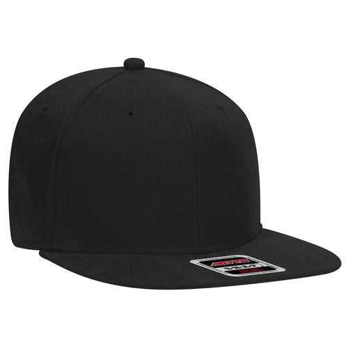 OTTO 148-1228 Ultra Fine Brushed Stretchable Superior Cotton Twill Square Flat Visor 6 Panel Pro Style Snapback Hat - Black - HIT a Double - 1