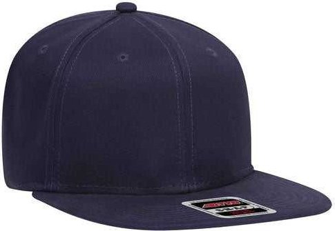 OTTO 148-1228 Ultra Fine Brushed Stretchable Superior Cotton Twill Square Flat Visor 6 Panel Pro Style Snapback Hat - Navy - HIT a Double - 1