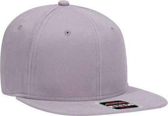 OTTO 148-1228 Ultra Fine Brushed Stretchable Superior Cotton Twill Square Flat Visor 6 Panel Pro Style Snapback Hat - Gray - HIT a Double - 1