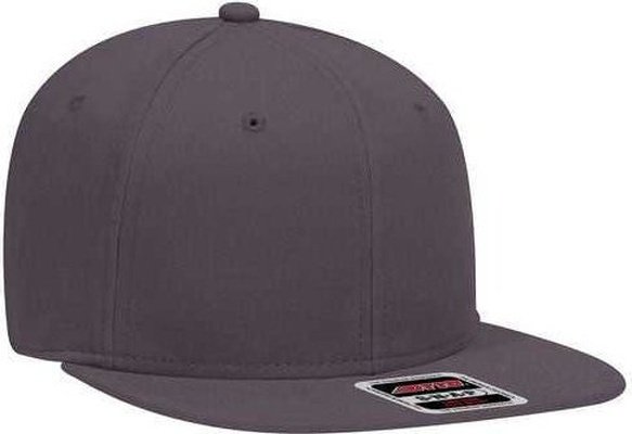 OTTO 148-1228 Ultra Fine Brushed Stretchable Superior Cotton Twill Square Flat Visor 6 Panel Pro Style Snapback Hat - Charcoal Gray - HIT a Double - 1