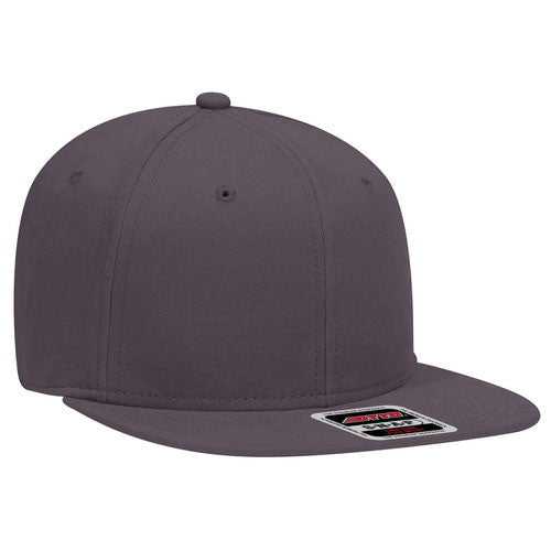 OTTO 148-1228 Ultra Fine Brushed Stretchable Superior Cotton Twill Square Flat Visor 6 Panel Pro Style Snapback Hat - Charcoal Gray - HIT a Double - 1