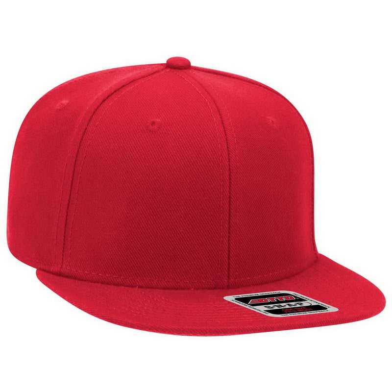 OTTO 148-1267 Snap 6 Panel Mid Profile Snapback Hat - Red - HIT a Double - 1
