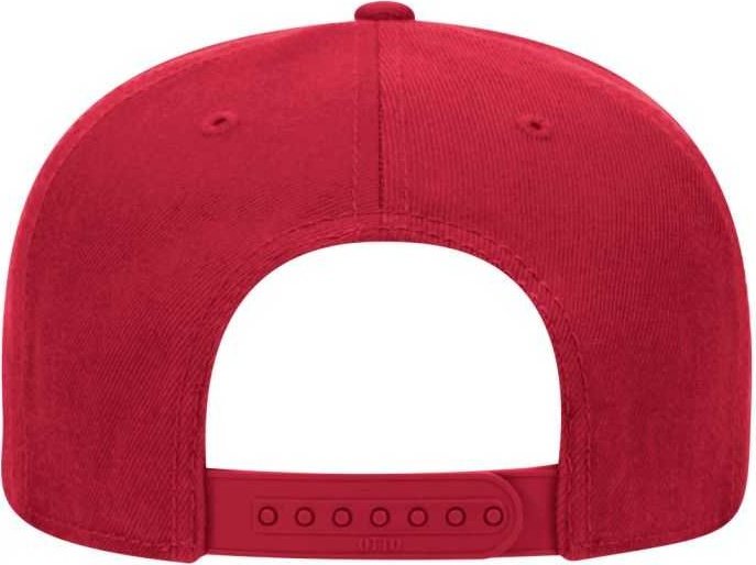 OTTO 148-1267 Snap 6 Panel Mid Profile Snapback Hat - Red - HIT a Double - 2