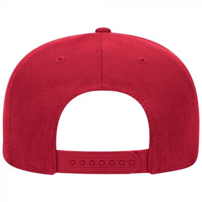 OTTO 148-1267 Snap 6 Panel Mid Profile Snapback Hat - Red - HIT a Double - 1