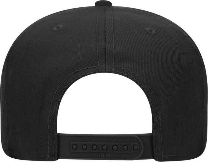 OTTO 148-1267 Snap 6 Panel Mid Profile Snapback Hat - Black - HIT a Double - 2