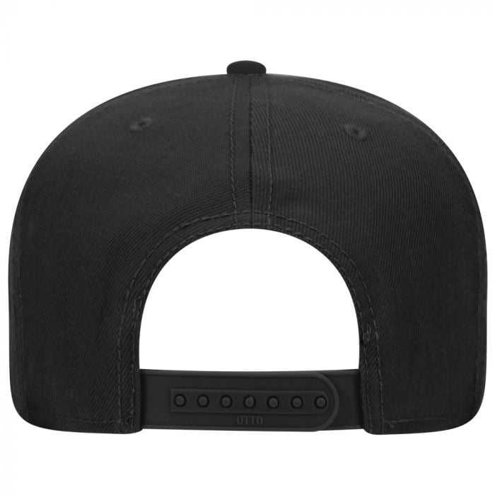 OTTO 148-1267 Snap 6 Panel Mid Profile Snapback Hat - Black - HIT a Double - 1