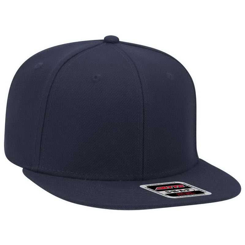 OTTO 148-1267 Snap 6 Panel Mid Profile Snapback Hat - Navy - HIT a Double - 1