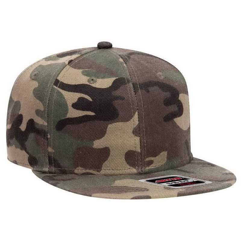 OTTO 148-1267 Snap 6 Panel Mid Profile Snapback Hat - Green Camo - HIT a Double - 1