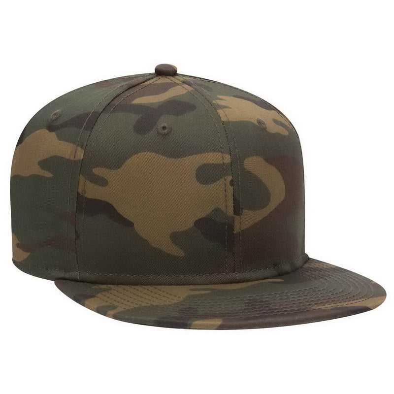 OTTO 148-1274 Otto Snap Camouflage 6 Panel Mid Profile Snapback Cap - Black Dark Green Brown - HIT a Double - 1