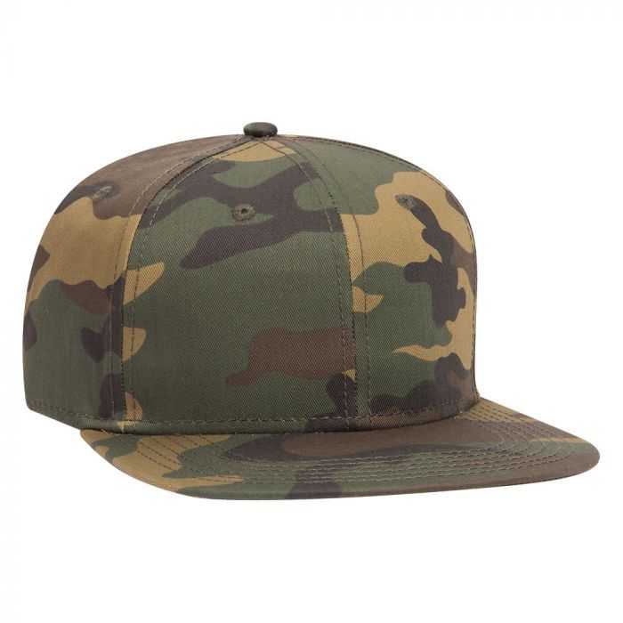 OTTO 148-1274 Otto Snap Camouflage 6 Panel Mid Profile Snapback Cap - Dark Green Brown - HIT a Double - 1
