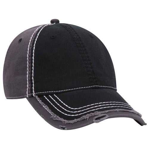 OTTO 149-1091 6 Panel Low Profile Dad Hat - Black Black Charcoal - HIT a Double - 1