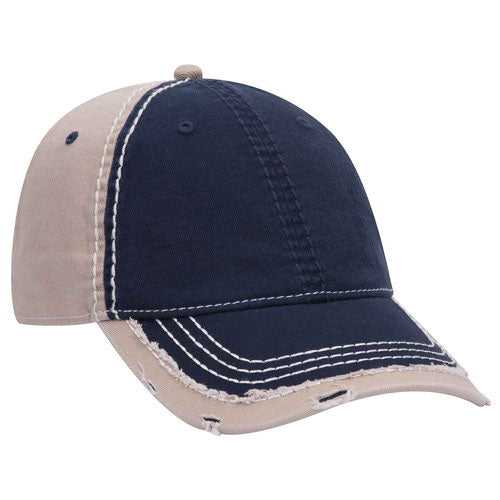 OTTO 149-1091 6 Panel Low Profile Dad Hat - Navy Navy Khaki - HIT a Double - 1