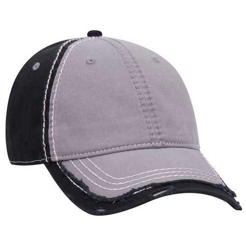 OTTO 149-1091 6 Panel Low Profile Dad Hat - Gray Gray Black - HIT a Double - 1